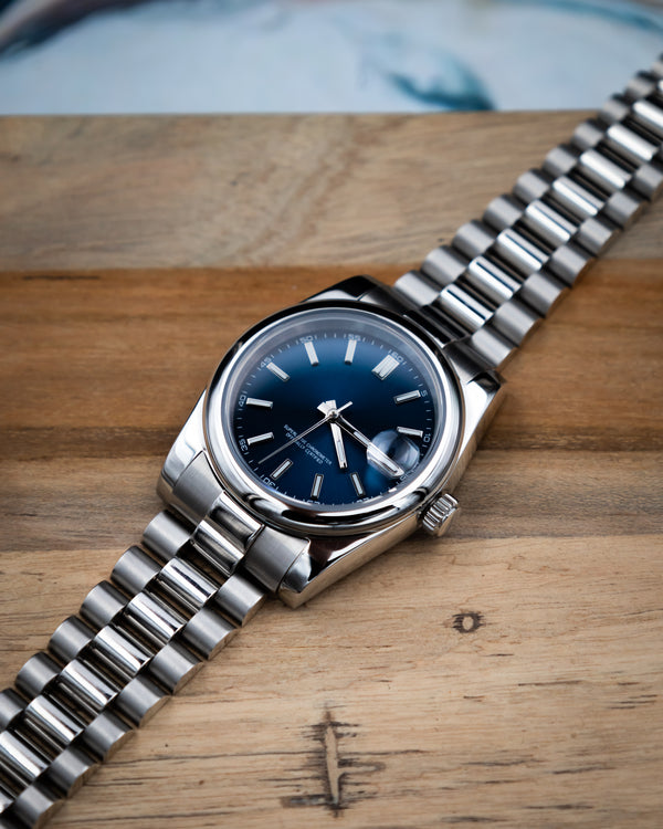 Blue dial watch